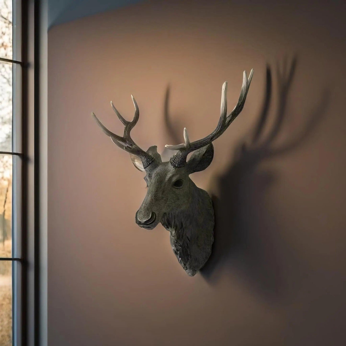 BowLift | MysticHorn™ | Majestic Deer Head Wall Decor | Rustic Antler Design for Cabin & Lodge Home Decor