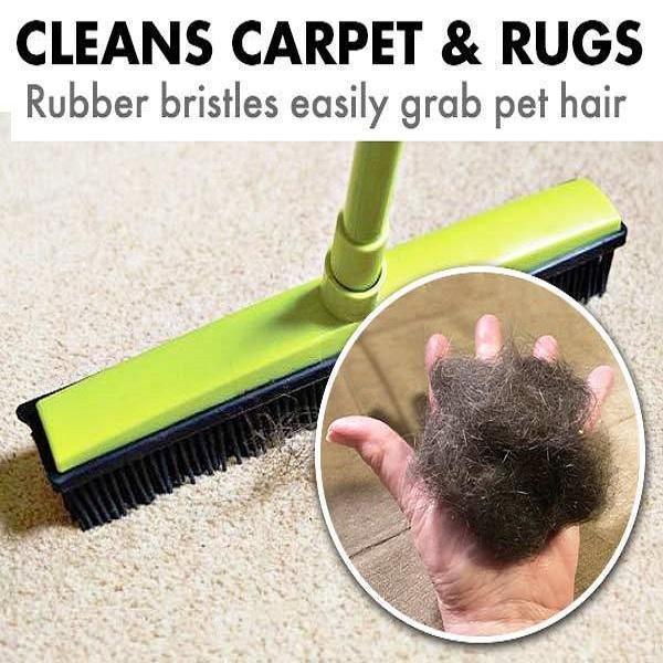 Brehn | Broom with natural rubber squeegee, for multiple surfaces and for removing pet hair