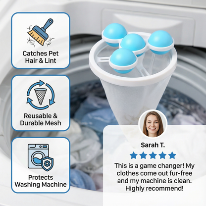 Pet Hair Laundry Filter for Washing Machines – Reusable Mesh Catcher Bowlift