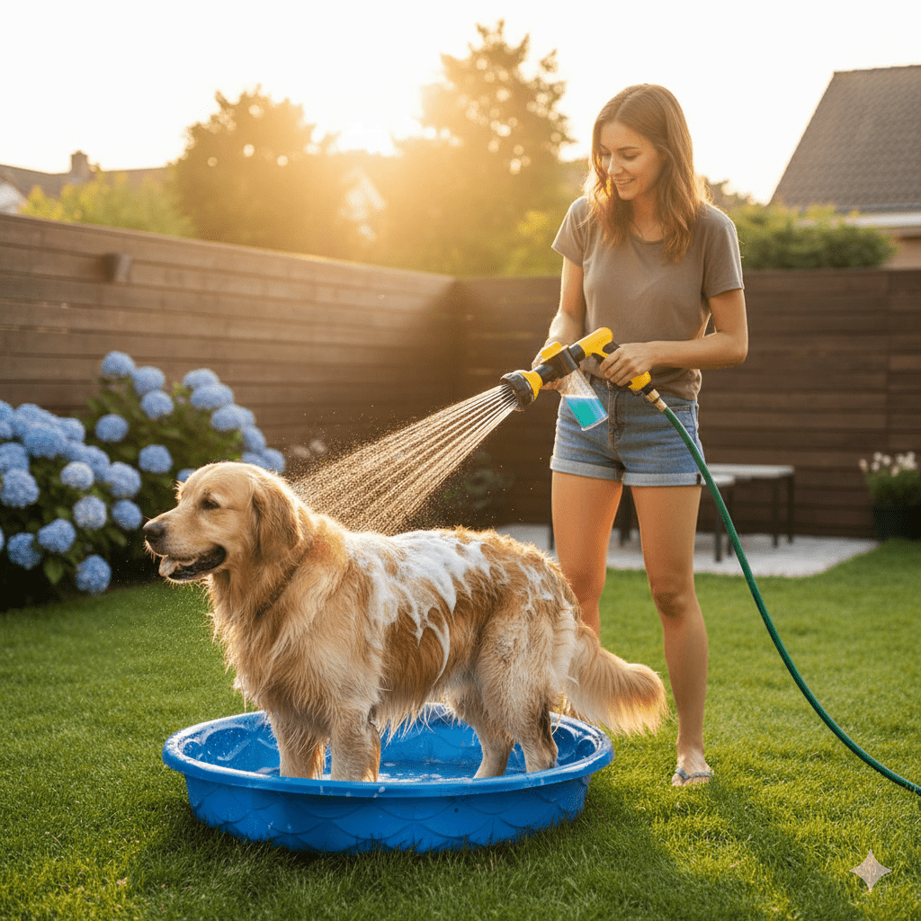 BowLift | PetWash 360° – High-Pressure Dog Bath Spray with 3 Modes & Water Control