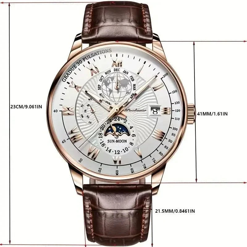 Skanto | Mechanical Men's Luxury Watch with Moon Phase