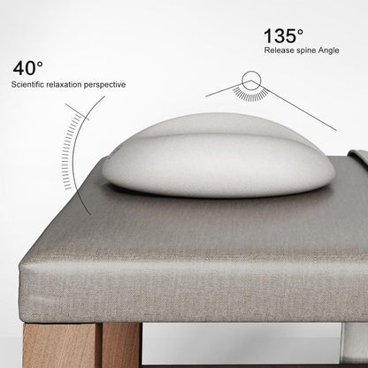Ergonomic headrest cushion for massage table