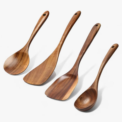 Skanto | Elegant Teak Wood Kitchen Utensil Set – 7-Piece