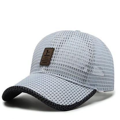 Breathable mesh sports cap, adjustable, quick-drying