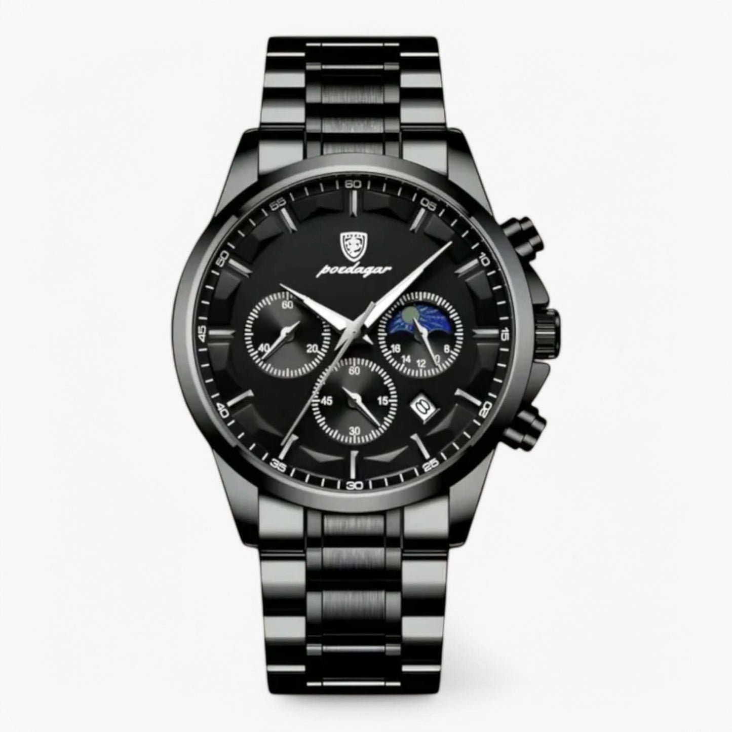 BowLift | Men’s Leather Strap Chronograph Watch with Date
