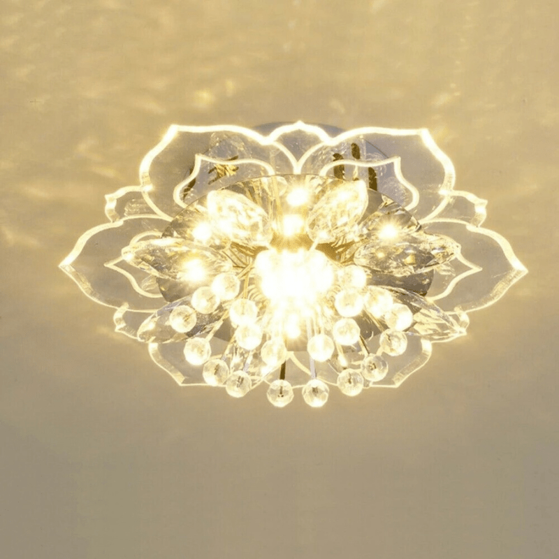 Skanto | FloralGlow LED Crystal Ceiling Lamp – Elegant Flower Design