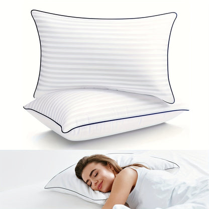 1 Piece Luxury Hotel Quality Pillow - Cooling & Supportive - Perfect For Bedrooms Guest Rooms - Soft Down Alternative Filling For Back, Stomach & Side Sleepers | Karnz