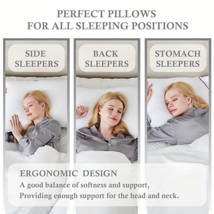 1 Piece Luxury Hotel Quality Pillow - Cooling & Supportive - Perfect For Bedrooms Guest Rooms - Soft Down Alternative Filling For Back, Stomach & Side Sleepers | Karnz