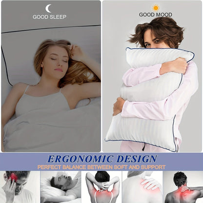 1 Piece Luxury Hotel Quality Pillow - Cooling & Supportive - Perfect For Bedrooms Guest Rooms - Soft Down Alternative Filling For Back, Stomach & Side Sleepers | Karnz