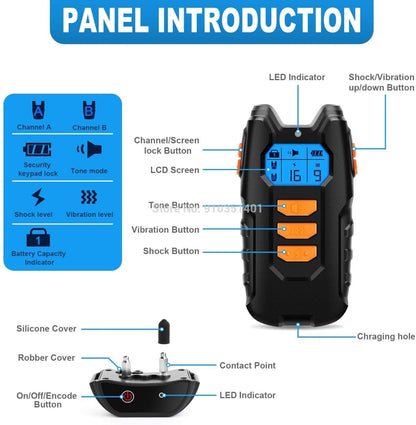 Dogreat Electric Dog Training Collar Shock Pet Remote Control Waterproof Rechargeable For All Sizes Vibration Bark Stop Collars