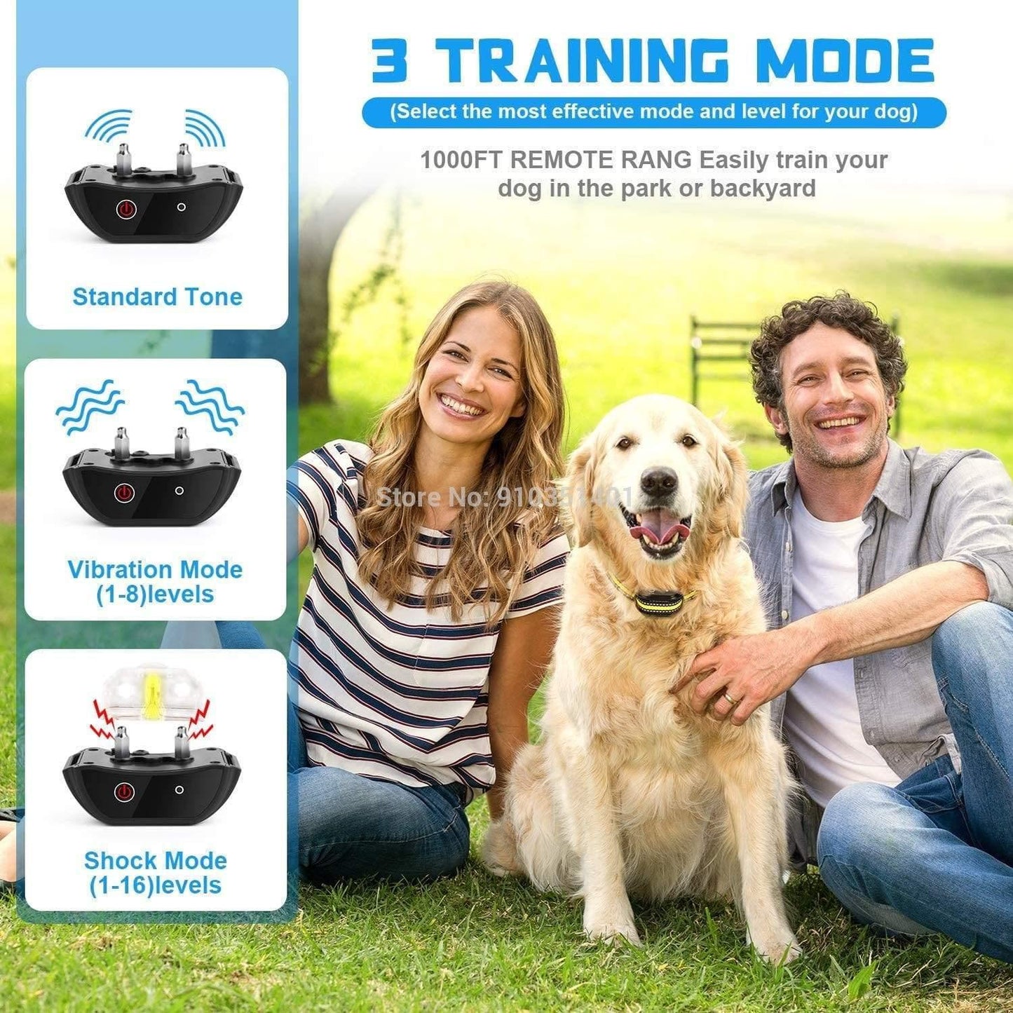 Dogreat Electric Dog Training Collar Shock Pet Remote Control Waterproof Rechargeable For All Sizes Vibration Bark Stop Collars