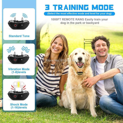 Dogreat Electric Dog Training Collar Shock Pet Remote Control Waterproof Rechargeable For All Sizes Vibration Bark Stop Collars