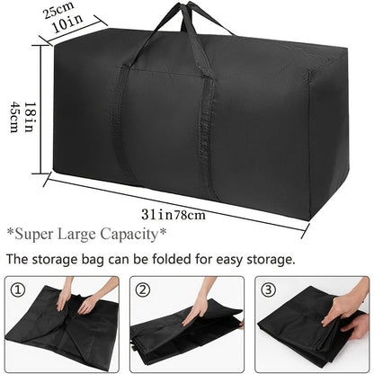 2 Pieces Large Capacity Storage Bags with Strong Zippers & Carrying Handles, for Clothes, Moving Supplies, Space-Saving Storage Organizers, Suitable for Moving, Travel, Packing