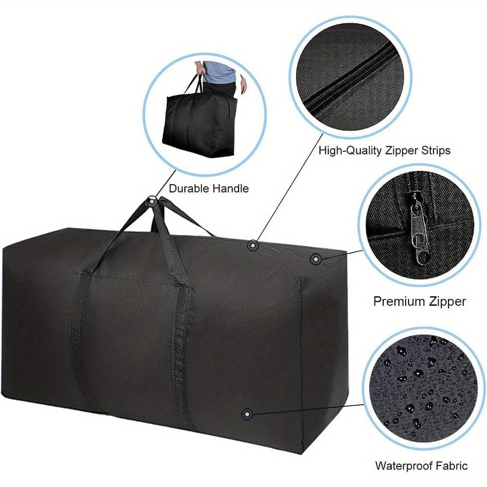 2 Pieces Large Capacity Storage Bags with Strong Zippers & Carrying Handles, for Clothes, Moving Supplies, Space-Saving Storage Organizers, Suitable for Moving, Travel, Packing