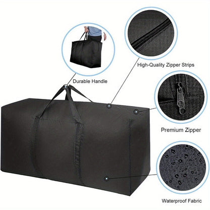 2 Pieces Large Capacity Storage Bags with Strong Zippers & Carrying Handles, for Clothes, Moving Supplies, Space-Saving Storage Organizers, Suitable for Moving, Travel, Packing