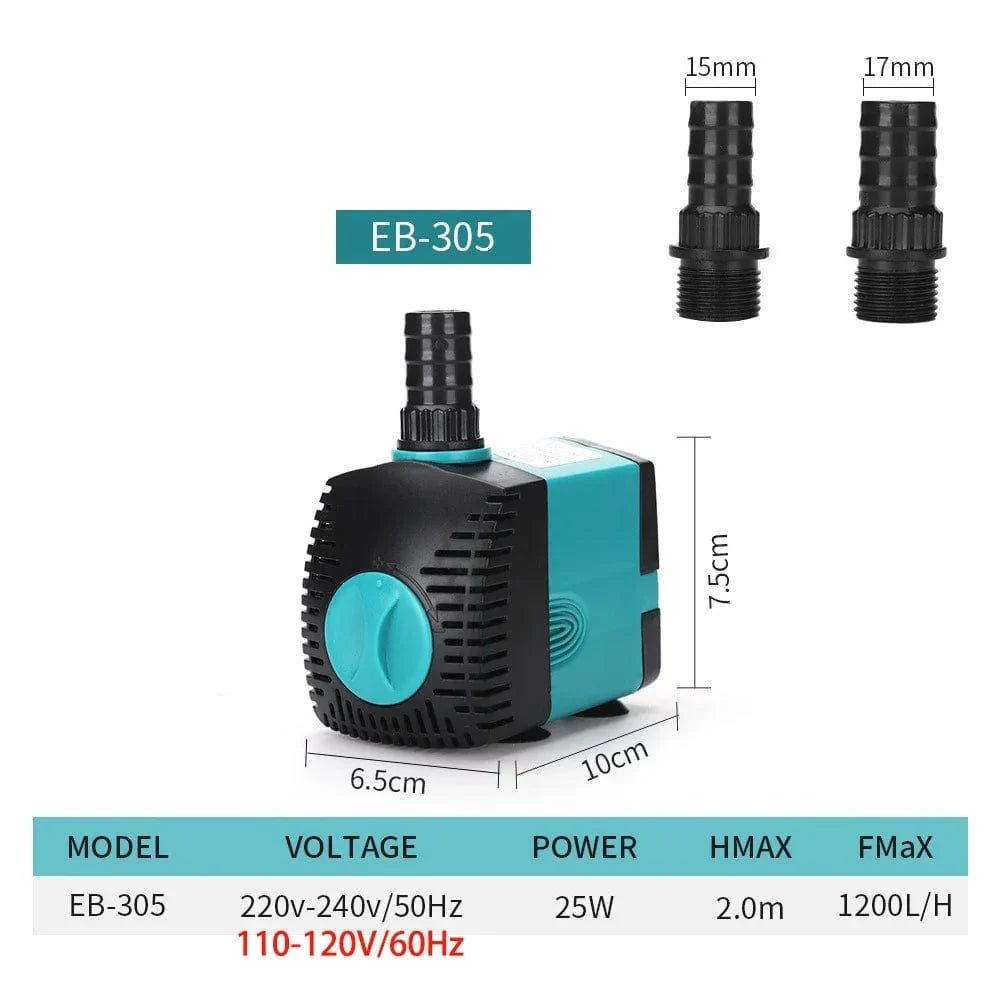 3-60W Ultra-Quiet Submersible Water Pump Fountain Fish Pond Aquarium Water Pump Filter Fish Tank Fountain Pump 220V-240V/110V | Skanto