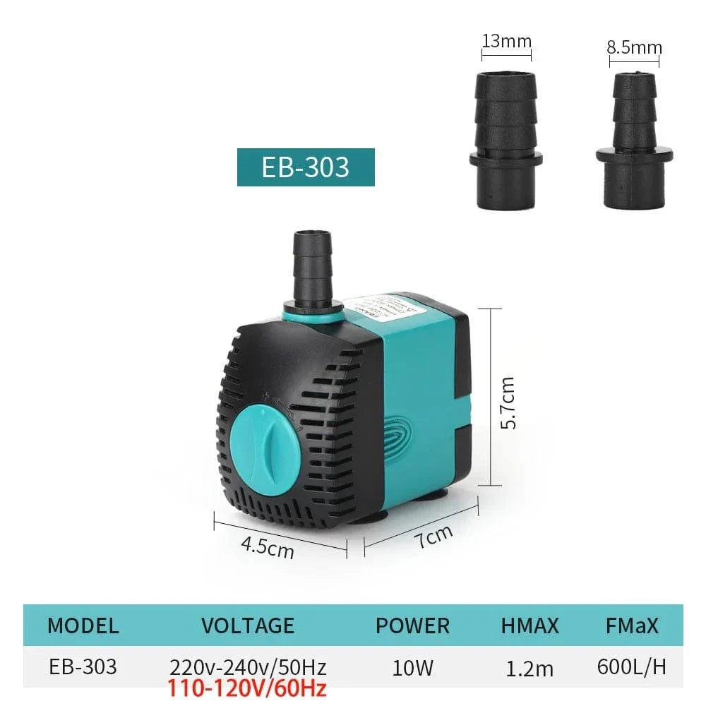 3-60W Ultra-Quiet Submersible Water Pump Fountain Fish Pond Aquarium Water Pump Filter Fish Tank Fountain Pump 220V-240V/110V | Skanto