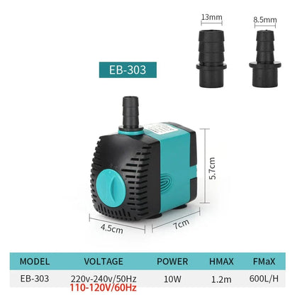 3-60W Ultra-Quiet Submersible Water Pump Fountain Fish Pond Aquarium Water Pump Filter Fish Tank Fountain Pump 220V-240V/110V | Skanto