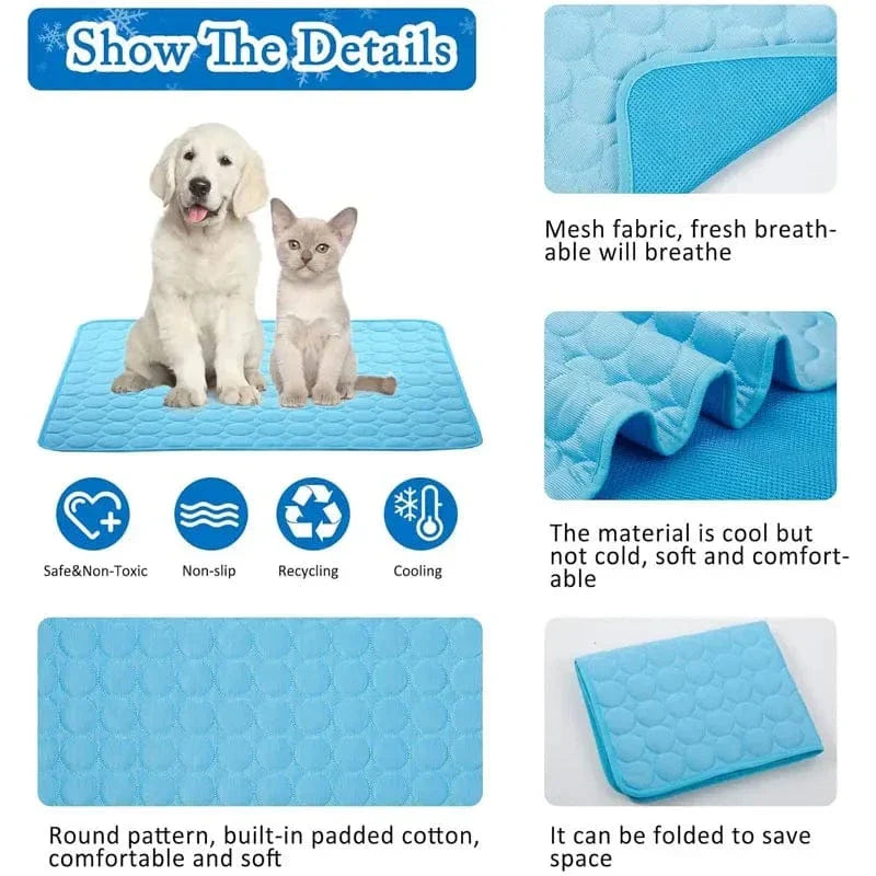 Dogs Self Cooling Mat Pet Cat Cooling Mat And Sleeping Pad For Pets Summer Cooling Pads Blanket Washable Ice Silk Breathable Mat | Brehn