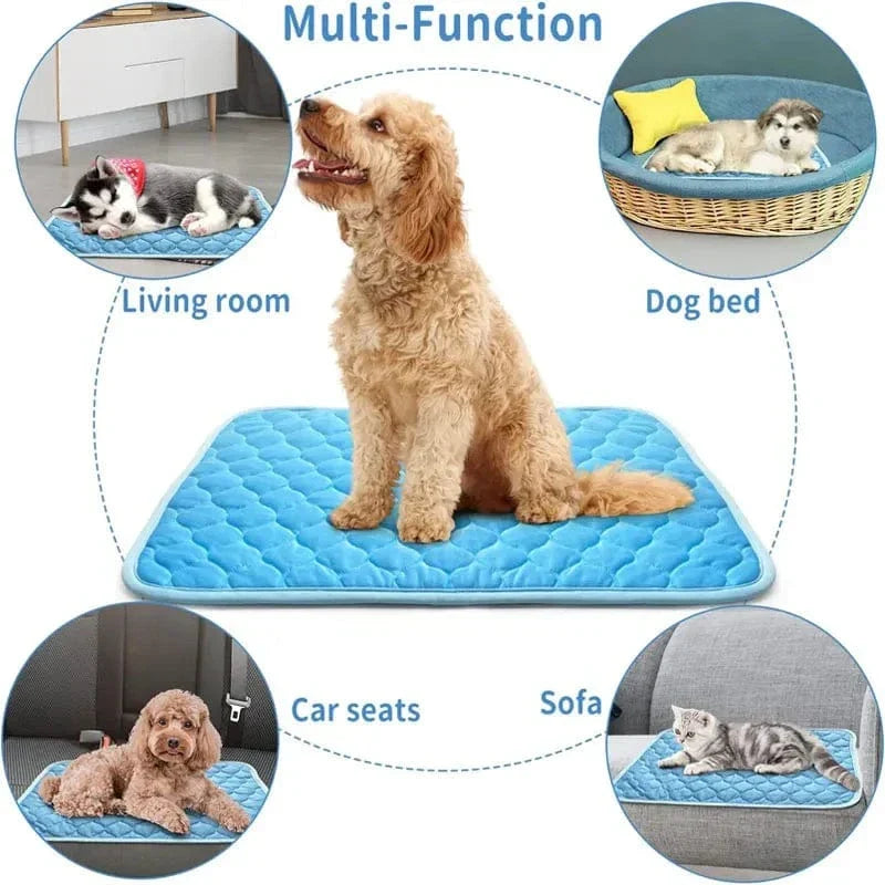 Dogs Self Cooling Mat Pet Cat Cooling Mat And Sleeping Pad For Pets Summer Cooling Pads Blanket Washable Ice Silk Breathable Mat | Brehn