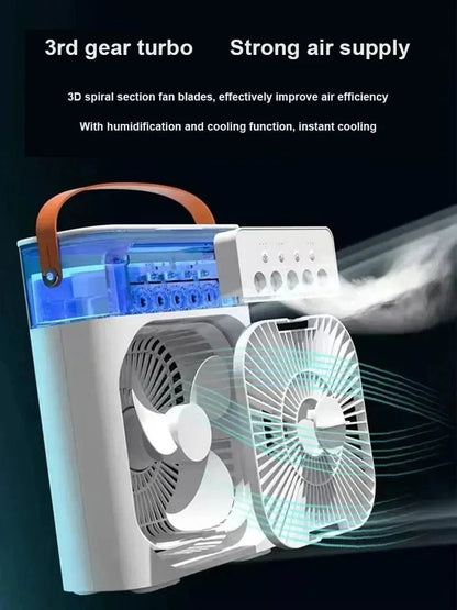 New 3-in-1 Fan Air Conditioner Household Mini Air Cooler LED Night Light Portable Humidifier Air Control Fan Office Home Fan | Karnz