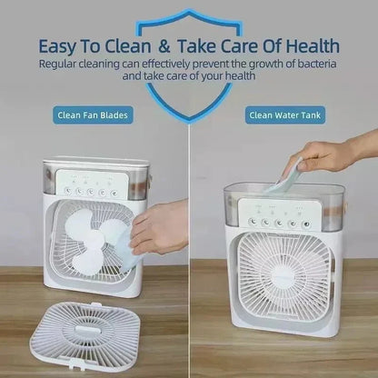 New 3-in-1 Fan Air Conditioner Household Mini Air Cooler LED Night Light Portable Humidifier Air Control Fan Office Home Fan | Karnz
