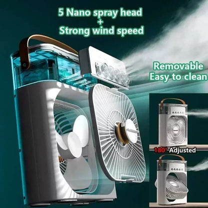 New 3-in-1 Fan Air Conditioner Household Mini Air Cooler LED Night Light Portable Humidifier Air Control Fan Office Home Fan | Karnz