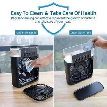New 3-in-1 Fan Air Conditioner Household Mini Air Cooler LED Night Light Portable Humidifier Air Control Fan Office Home Fan | Karnz