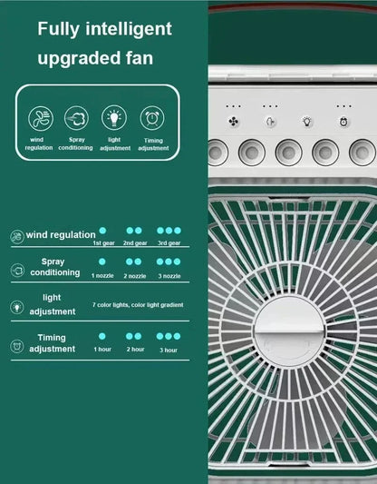 New 3-in-1 Fan Air Conditioner Household Mini Air Cooler LED Night Light Portable Humidifier Air Control Fan Office Home Fan | Karnz