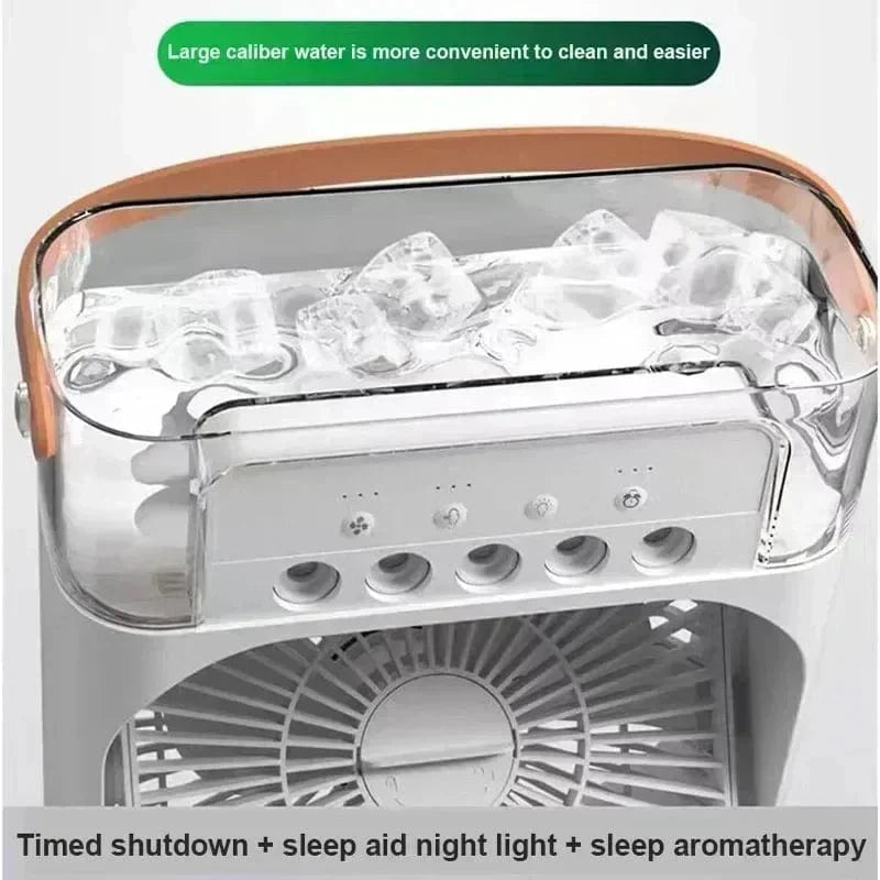 New 3-in-1 Fan Air Conditioner Household Mini Air Cooler LED Night Light Portable Humidifier Air Control Fan Office Home Fan | Karnz