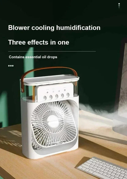 New 3-in-1 Fan Air Conditioner Household Mini Air Cooler LED Night Light Portable Humidifier Air Control Fan Office Home Fan | Karnz