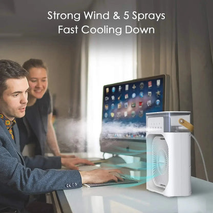 Portable Humidifier Fan Air Conditioner Household Small Air Cooler Hydro Cooling Portable Air Conditioning for the Office 3-Speed Fan | Karnz