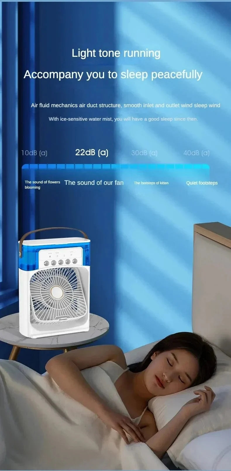 Portable Humidifier Fan Air Conditioner Household Small Air Cooler Hydro Cooling Portable Air Conditioning for the Office 3-Speed Fan | Karnz