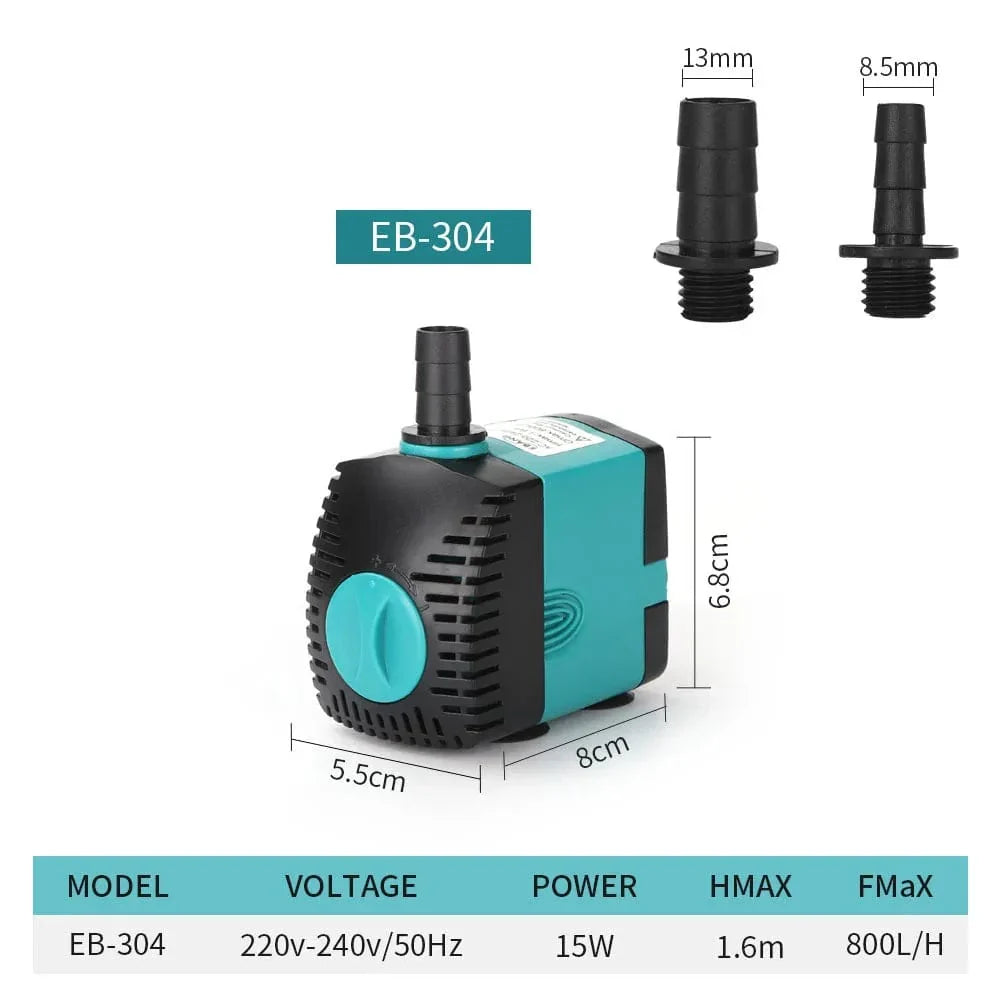 Ultra-Quiet 3-60W Submersible Water Fountain Pump Filter Fish Pond Aquarium Water Pump Tank Fountain EU US 220V-240V | Brehn