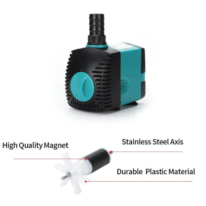 Ultra-Quiet 3-60W Submersible Water Fountain Pump Filter Fish Pond Aquarium Water Pump Tank Fountain EU US 220V-240V | Brehn
