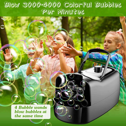 BowLift | Portable Bubble Machine with 2 Speeds Hand Grip 3000-4000 Bubbles per Minute Plug-powered Battery-powered