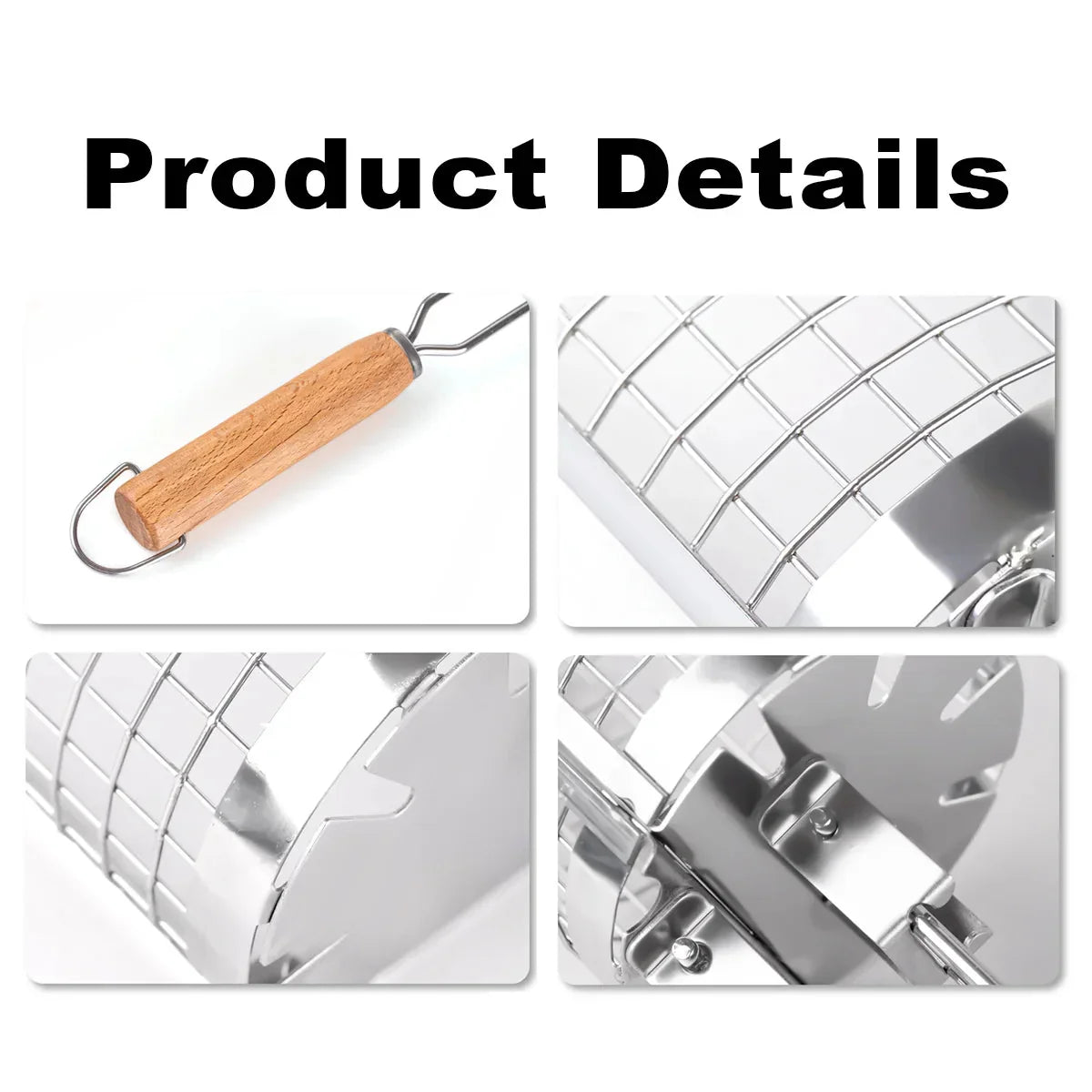Portable Stainless Steel Rolling Grilling Basket BBQ Grill Accessory | Bowlift