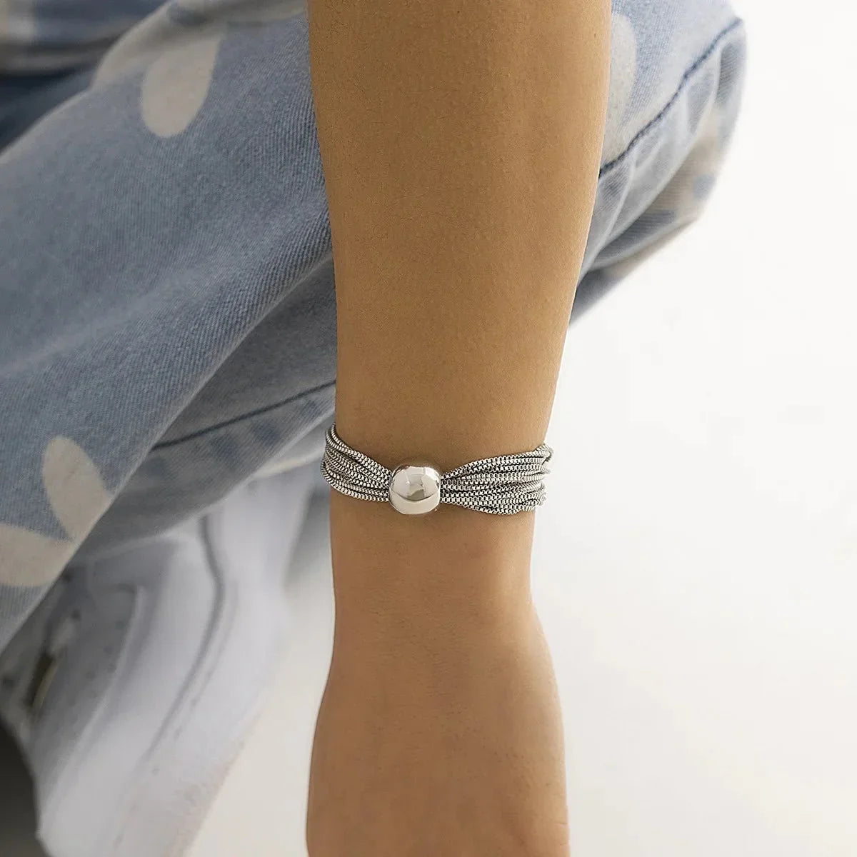 BowLift | Posh Multi Layered Chain Ball Necklace and Bracelet