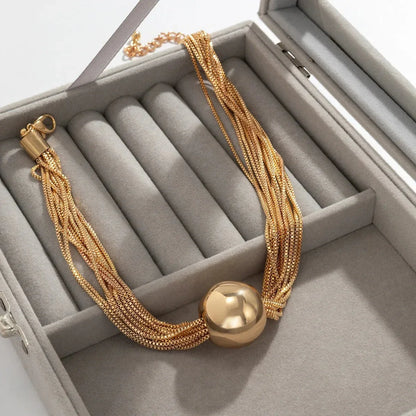 BowLift | Posh Multi Layered Chain Ball Necklace and Bracelet