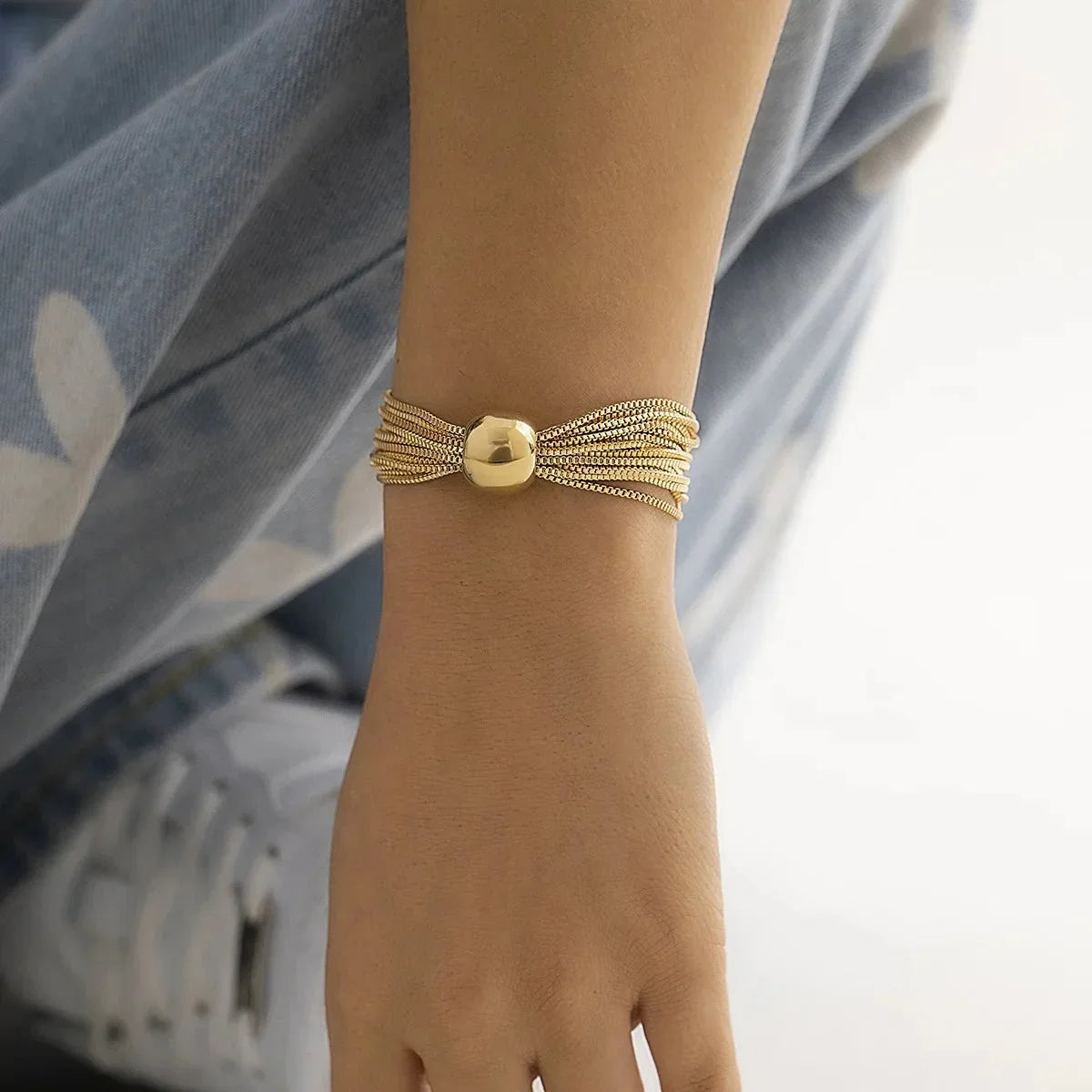 BowLift | Posh Multi Layered Chain Ball Necklace and Bracelet
