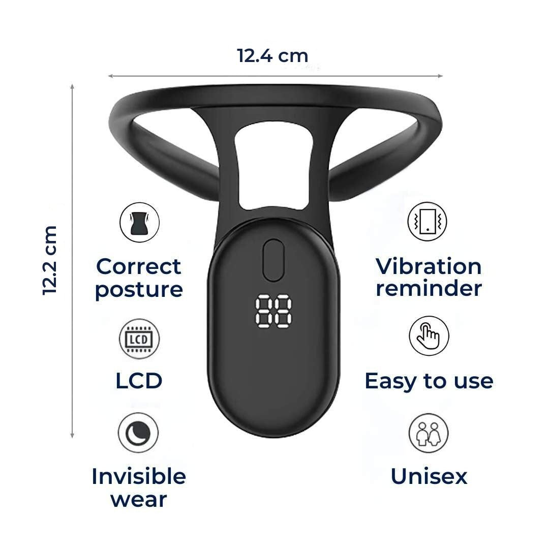 PosturePlus Neck and Back Posture Corrector | Real-Time Feedback - Neck Support and Spine Alignment Bowlift