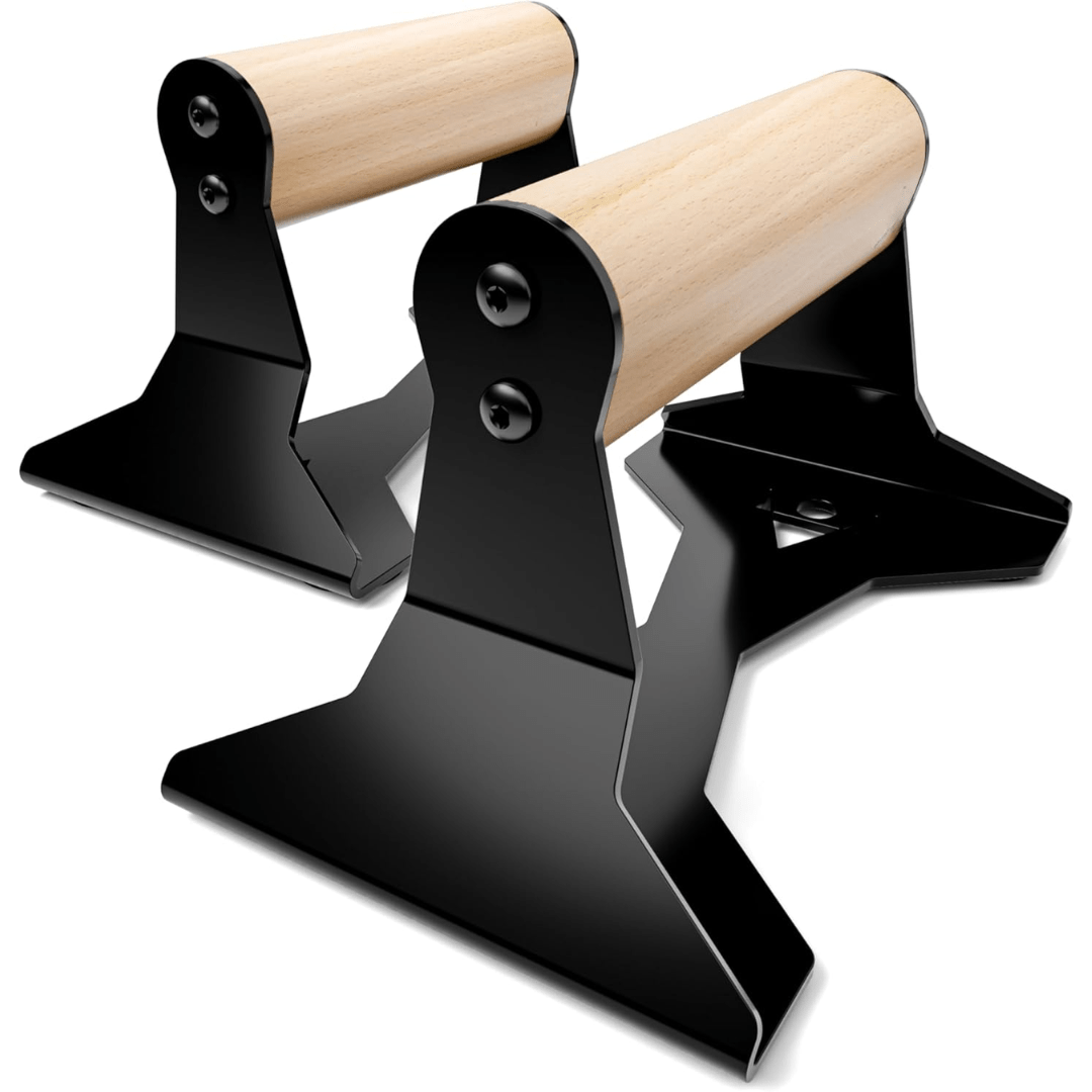 BowLift | PowerGrip Wooden Push Parallettes – Ergonomic Handstand Bars with Anti-Slip Base for Strength Training