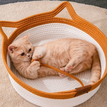 Hand-woven Cotton Rope Cat Bed Bowlift