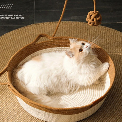 Hand-woven Cotton Rope Cat Bed Bowlift