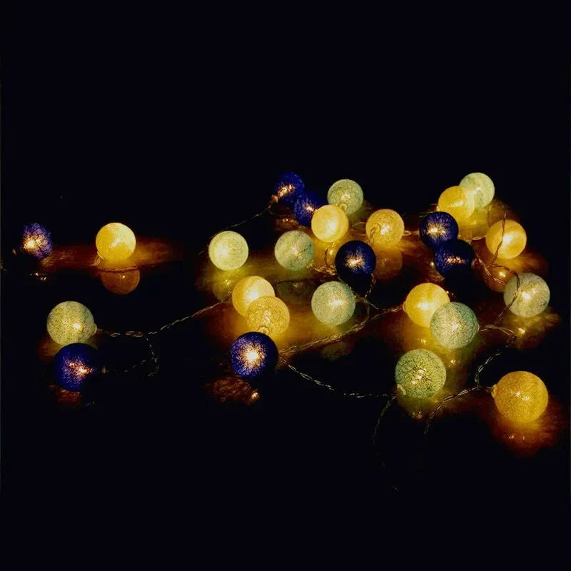 BowLift | Pretty Pastel Cotton Ball Fairy Lights Garland