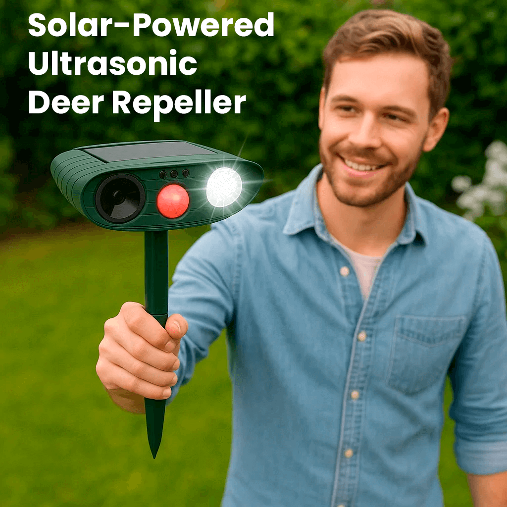 Skanto | Solar Ultrasonic Deer Repeller - Effective Deer Deterrent for Gardens & Farms Within 48 Hours