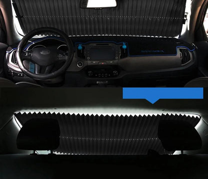 Retractable windshield sunshade | Karnz