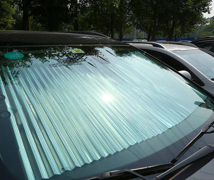 Retractable windshield sunshade | Karnz