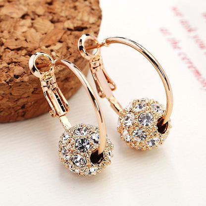 Skanto | Skanto Austrian Crystal Ball Gold/Silver Earrings