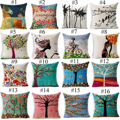 Skanto | Floral Animal Tree of Life Bird Home Decorative Throw Pillow Cover